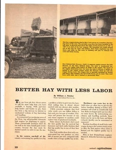 1961 Magazine Print Article Better Hay with Less Labor Mc Cormick No 10  Baler - Bild 1 von 3