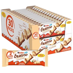 Kinder Bueno White Chocolate Hazelnut Bars - 30er Pack Limited Edition - Bild 1 von 9