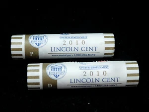 2010 P & D United States Mint Wrapped BU Lincoln Cent Rolls - Picture 1 of 3