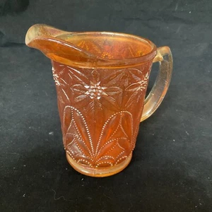 Vintage Ringelblume Orange Karneval Glas Krug 6" hoch - Bild 1 von 4