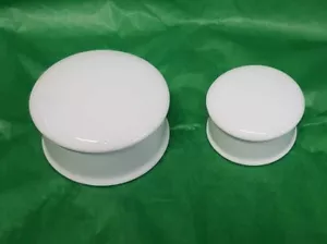 Vasetti per polvere/bevande in ceramica bianca bianca: due taglie - Foto 1 di 7