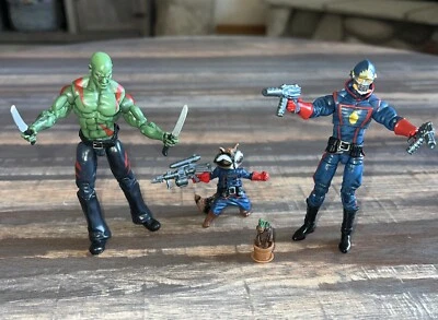 Marvel Universe 3.75 Guardianes de la Galaxia 3 Pack 2011 Drax StarLord Rocket Foto 1 de 4
