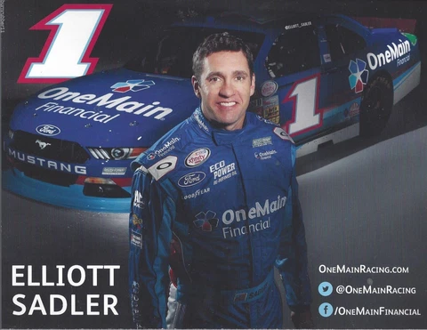 2015 ELLIOTT SADLER "ONE MAIN FINANCIAL" #1 NASCAR XFINITY SERIES POSTCARD Cover