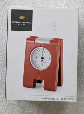 Michael Graves A Frame Desk Clock brand new with box Cover