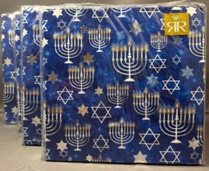 Servilletas de almuerzo Hanukkah Holiday Festive 40 unidades 3 capas 4 paquetes Menorá nuevas - Imagen 1 de 7