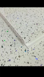 2600mm x 250mm x 8mm Gloss White sparkle Strip Bathroom Cladding PVC Wet Wall - Picture 1 of 5