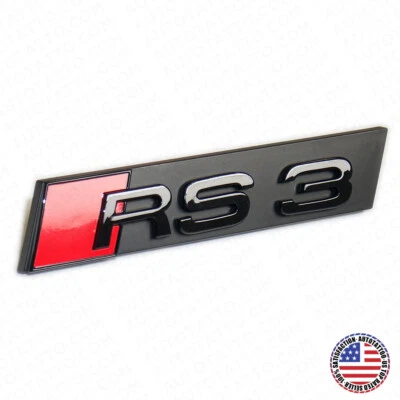 Audi RS3 Front Grille Bumper Radiator Lettering Emblem Badge Logo Sport Black — 第 1/4 张图片