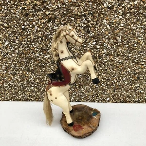 Rare Horse Figure On Wooden Ashtray Like Bottom - 35cm - Picture 1 of 9