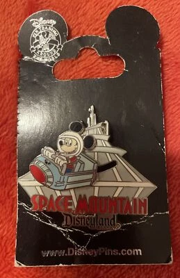 NUEVO Prendedor de intercambio Mickey Mouse Space Mountain Rocket Slider Disneyland Resort Foto 1 de 4