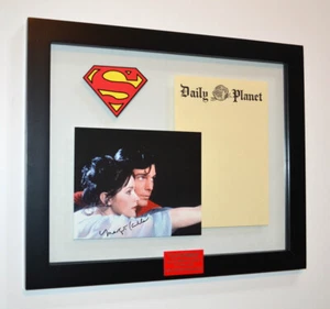 SUPERMAN Prop STATIONERY, Signed MARGOT KIDDER, Real CAPE! COA UACC, Frame, DVD - Picture 1 of 11