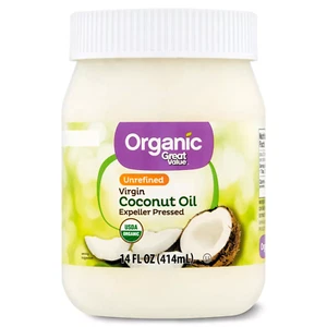 Great Value Organic Unrefined Virgin Coconut Oil, 14 fl oz - Picture 1 of 7
