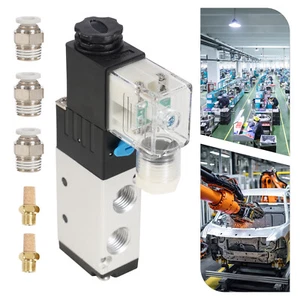 Electroválvula con tubo de aire 6MM guía de bobina simple eléctrica 2 posiciones 5 vías - Imagen 1 de 22