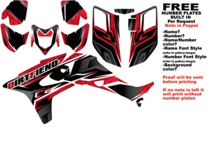 DFR TRACTION GRAPHIC KIT BLACK/RED SIDES/FENDERS 08-NEW HONDA TRX450R  TRX450 - Picture 1 of 5