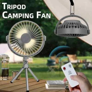 Tripod Rechargeable Camping Fan with LED Light 360° Anit-Mosquito,Remote control - Picture 1 of 6