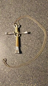 Vintage handgefertigtes Metallkreuz mit Kette - Bild 1 von 4