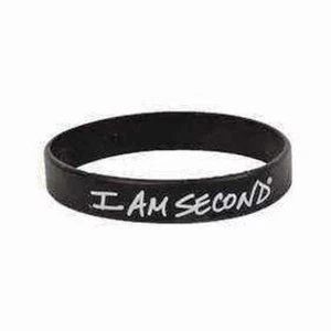 5PC I Am Second Wristband Black & White Rubber Silicone Bracelet Live For Jesus