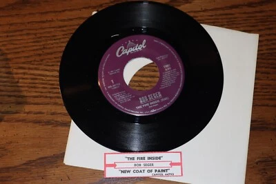 NEW 45 RECORD BOB SEGER THE FIRE INSIDE B/W NEW COAT OF PAINT UNPLAYED - Image 1 of 2