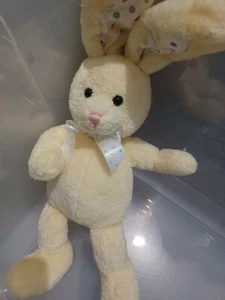 PLUSH YELLOW GUND BABY'S 1ST EASTER BUNNY RABBIT PLUSH POLKADOT EARS 3674 - Picture 1 of 6