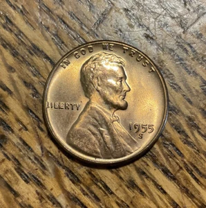 Centavo Lincoln Wheat 1955 S error BIE rojo sin circular - Imagen 1 de 2