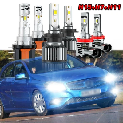 6x faros LED altos bajos antiniebla para Mercedes-Benz A180 2013 2014 2015 Foto 1 de 4