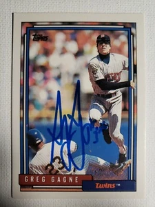 1992 Topps Greg Gagne Autografo Carta Gemelli Reali Firmato #663 - Foto 1 di 2
