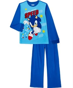 SONIC The Hedgehog Pajamas Size 4 5 6 7 8 10 12 Child Flannel Set New Sleepwear - Picture 1 of 3
