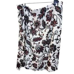Le suit floral black white red Floral gorgeous skirt Plus Size 22 New - Picture 1 of 5