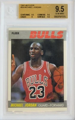 Fleer #59 1987-88 Michael Jordan Salón de la fama BGS 9,5 gema ¡como nueva!! Foto 1 de 2