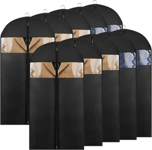 Paquete de 10 - Bolsa de ropa negra Moucas 43", bolsas de traje para hombre 10 - 43,  - Imagen 1 de 6