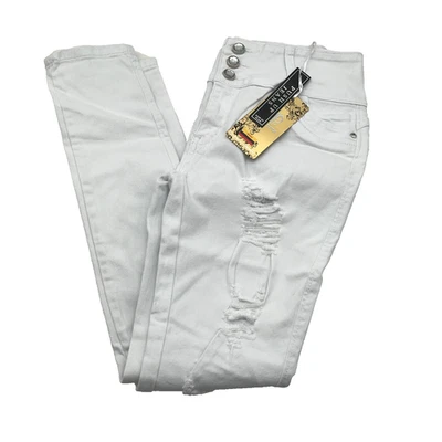Silver Diva Colombian Push Up Jeans Women’s Size 15 White High Waist Distressed - Image 1 of 4