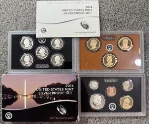 2014 U.S. Mint Silver Proof Set Original Government Packaging with COA - Picture 1 of 1
