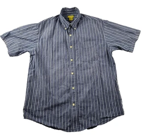 Vintage Duck Head Men’s L Blue Striped Button Up Shirt Long Sleeve 100% Cotton - Picture 1 of 13
