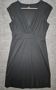 REI Kleid Medium V-Ausschnitt schwarz ärmellos Empire knielang Athleisure Stretch - Bild 1 von 6