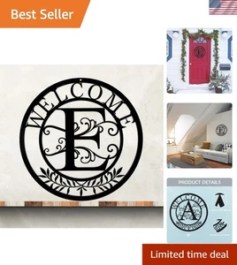 Personalisiertes 12 Zoll Willkommensschild mit Monogramm - rustikale Bauernhausdekoration - Bild 1 von 9