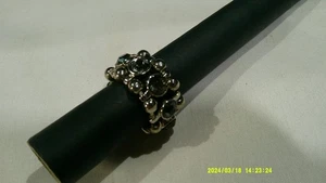 Anillo elástico con cuentas de plata con joyas - Imagen 1 de 3