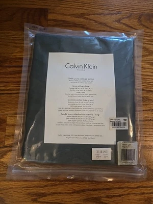 Calvin Klein Home King Pillow Sham Chevron Matelasse Heather Green NIP - Image 1 of 2