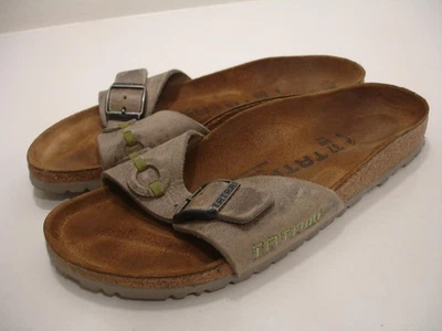 Sandalias para mujer 6 talla 37 N M Birkenstock Tatami Madrid cuero topo deslizables sin cordones Foto 1 de 4