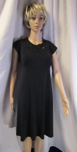 Sexy Vestido Negro Talla 1x-2x Mangas Cortas (700-177) X+ Estado - Imagen 1 de 11