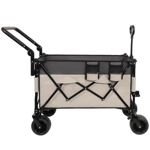 Multi-Functional Push-Pull Folding Wagon Cart w/ Rotating Handle & 360° Wheels - Picture 1 of 60