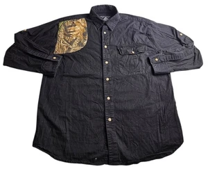 Camo Ridge Black Ripstop Vented Shooting Shirt Roll Tab Sleeve Men XL Gorpcore  - Picture 1 of 12