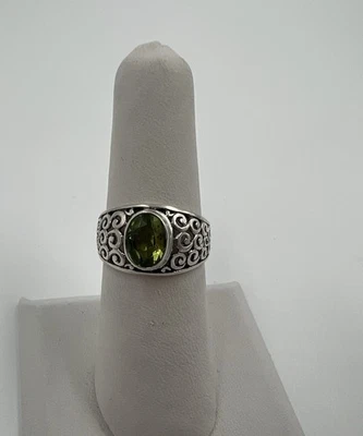 Nuevo Anillo Hecho a Mano Espiral Filigrana Plata de Ley 925 Ovalado Peridoto Piedras Preciosas - 9 Foto 1 de 4