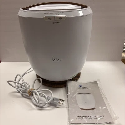 Calentador de toallas de encimera de lujo Zadro NUEVO libro de instrucciones blanco/roble 13" de alto Foto 1 de 4