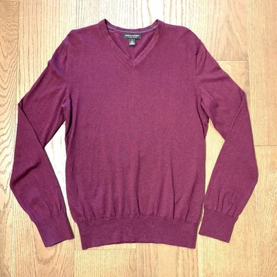 Banana Republic Silk Cotton Cashmere v-neck sweater Purple Plum Size Small - Image 1 of 4