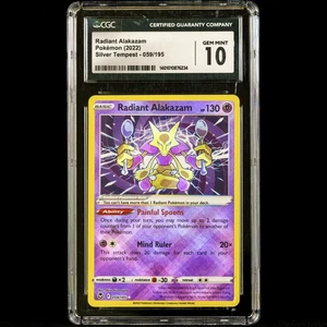 Strahlender Alakazam 059/195 CGC 10 Gem Mint Ultra Rare Silberner Sturm Pokemon Karte - Bild 1 von 4