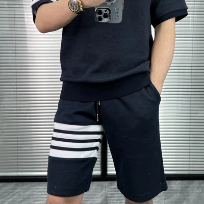 Thom Browne Men/women's Summer Classic Striped Casual Sports Shorts Pants Foto 1 de 4