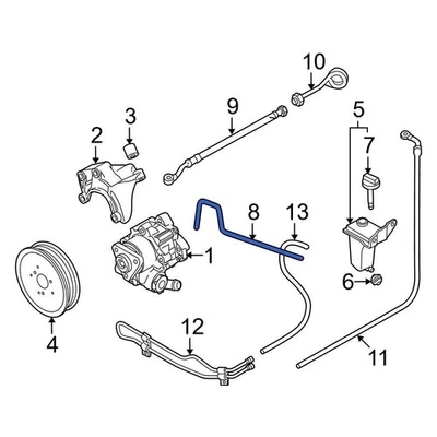 For Audi A4 Quattro 2005-2009 Audi 8E0422887S Power Steering Reservoir Hose Foto 1 de 2