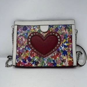 Brighton FASHIONISTA LOVE BOUQUET  Purse Crossbody Handbag Heart Studded EUC - Picture 1 of 9