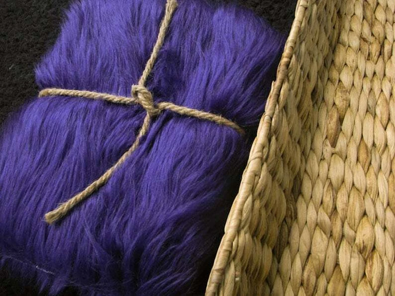 Manta de fotografía de nido recién nacido utilería de foto de bebé de piel sintética púrpura ¡ENVÍO GRATUITO!! Foto 1 de 2