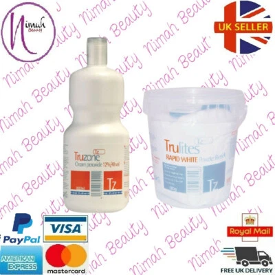 SET TRUZONE CREMEPEROXID 12 % (40 VOL) 1000ML & SCHNELLES WEISSES HAARBLEICHMITTEL 500GM