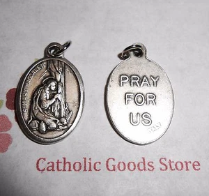 Saint St. Mary Magdalene - Italian Antique Silver tone OX 1 inch Medal - Picture 1 of 3
